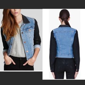 RARE J Brand Denim Coated Sleeve Bowie Jacket S